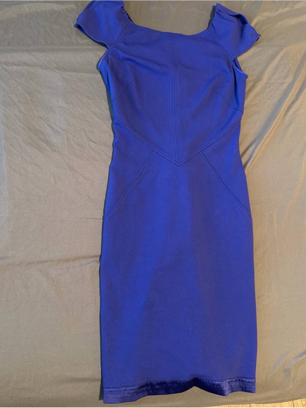 Diane Von Furstenberg Royal Blue Midi Sheath Dress
